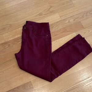 D.JEANS size 12 jeans - burgundy